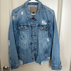 BLANKNYC Distressed Cropped Denim Jacket